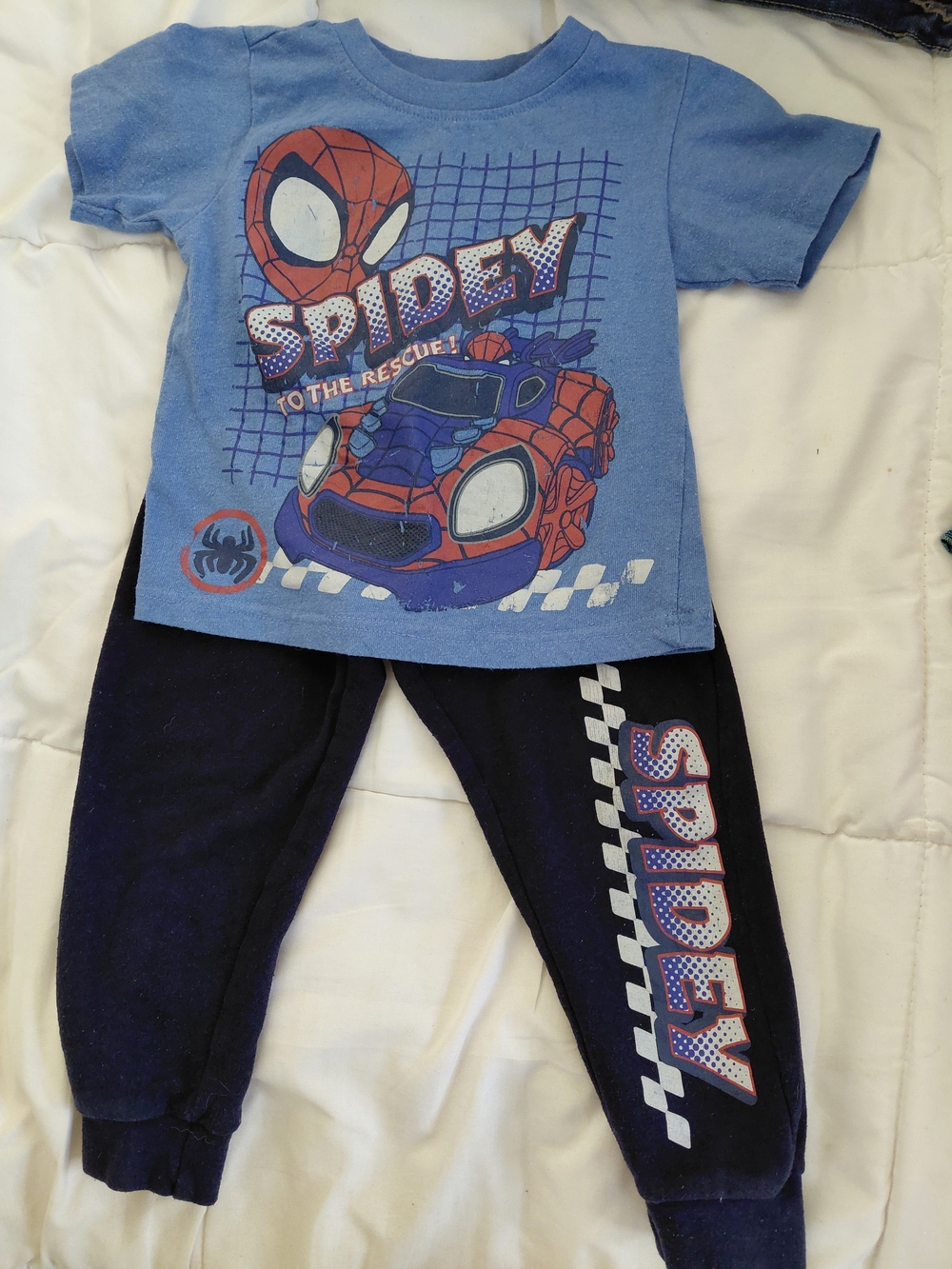 Marvel Spider-Man Boys 3T 2pc Pajams Set T-Shirt & Pants Blue/Black